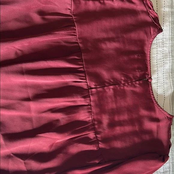 Burgundy Blouse with Pleated Detail - Picture 3 of 3